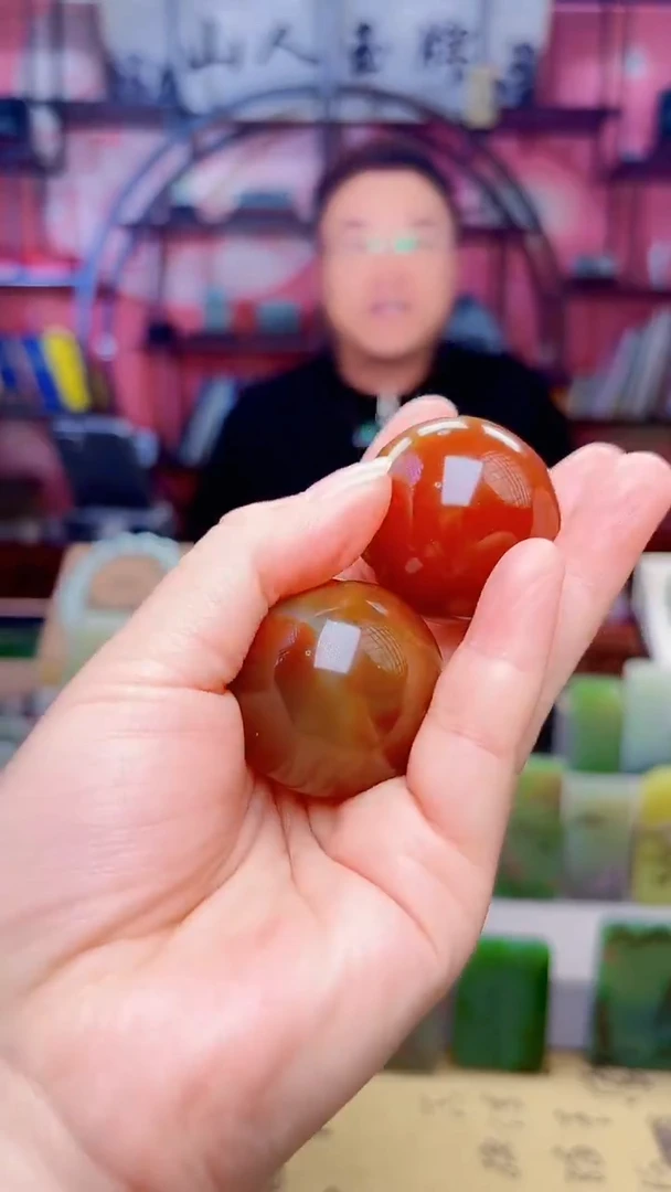 未镶嵌手把玛瑙/玉髓17一对发货