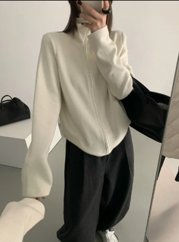 厚乳蛋白德绒宽松加绒立领卫衣女 衣长58 胸围49 10638