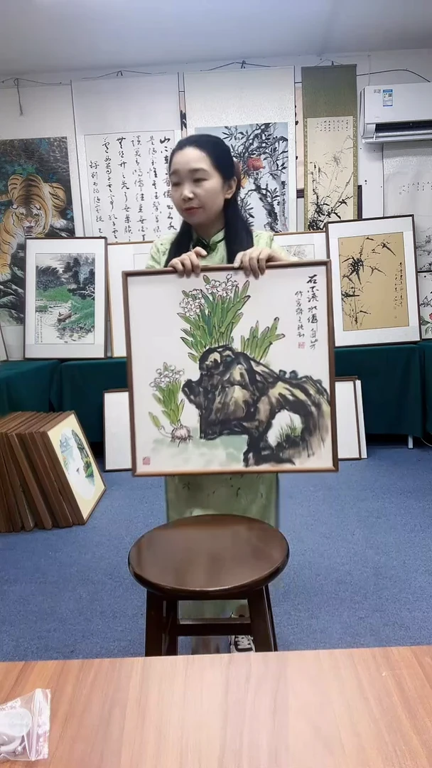 国画52*52实木画框顺丰包邮手绘