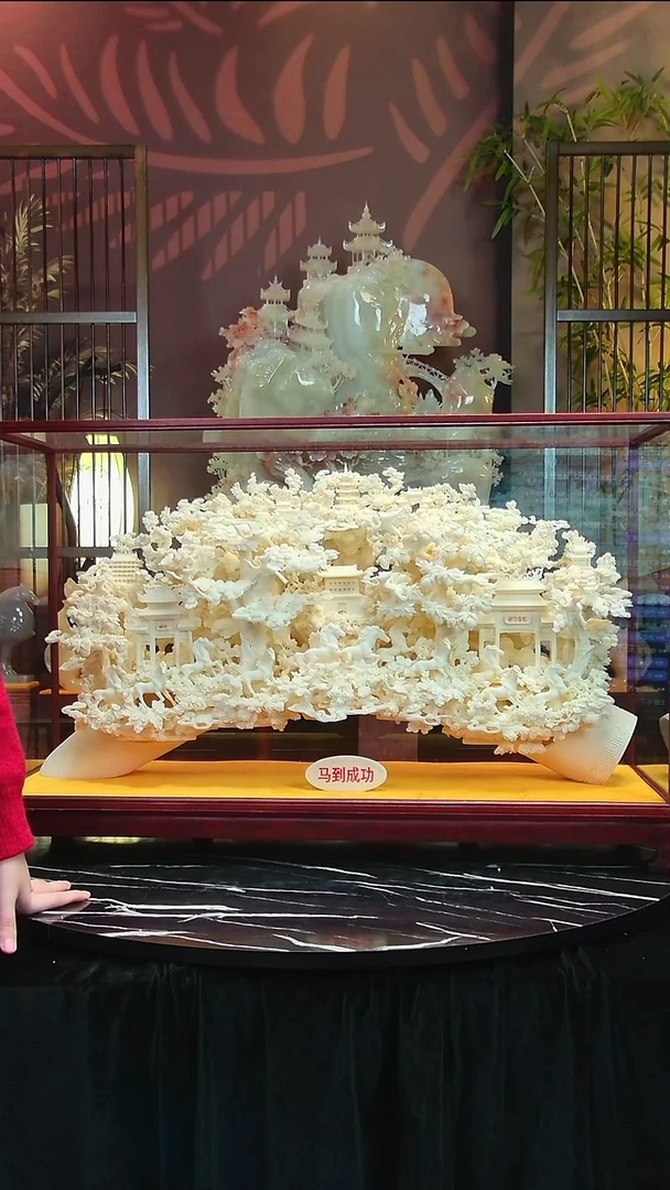 石材淡*家居摆件马到成功