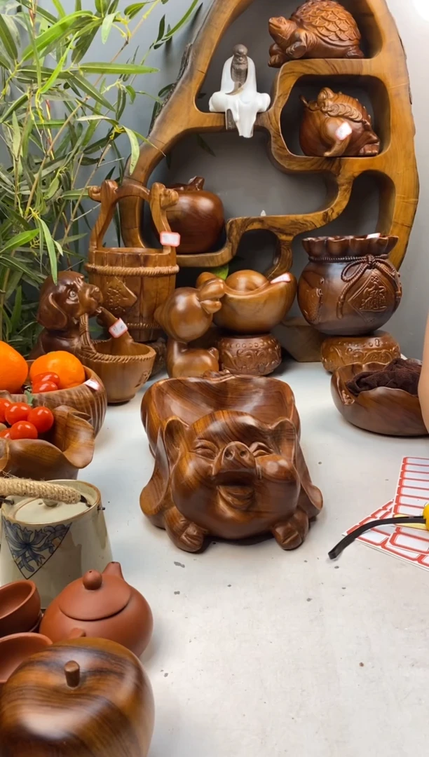 香樟木A76小猪果盆/尺寸
