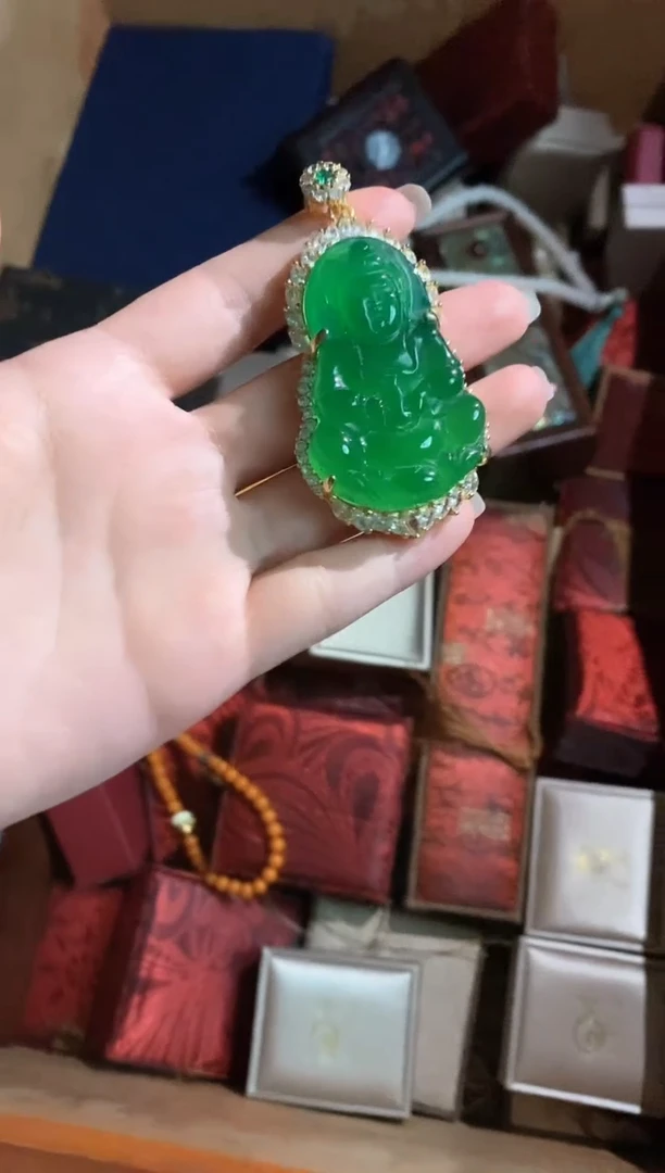 翡翠未镶嵌颈饰永玉阁精品专属摆件