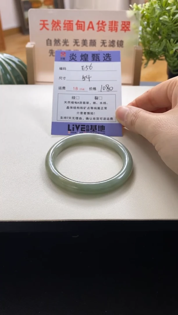 未镶嵌手镯翡翠圈口54编码e56