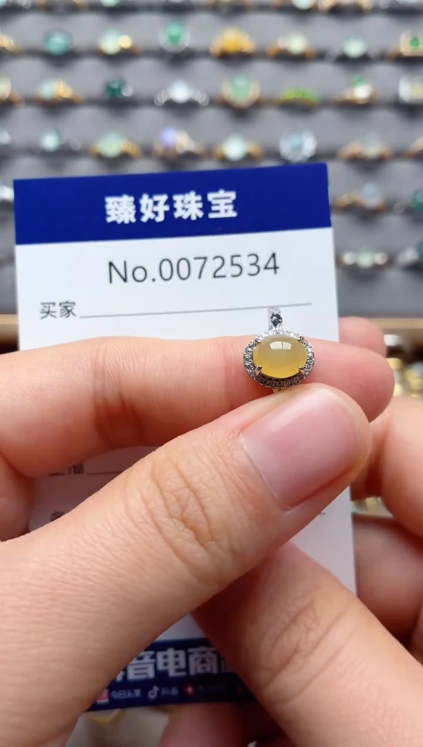 银S925镶嵌戒指翡翠1