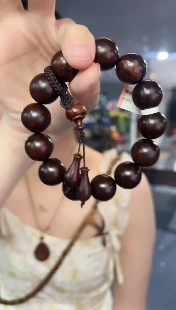 黄花梨/降香黄檀手串/手链海黄1.8紫油梨圆珠hhl207