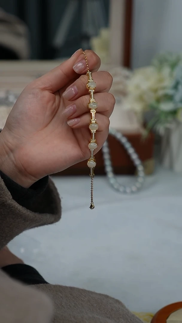 【闪购商品】和田玉手链银S925镶嵌手链