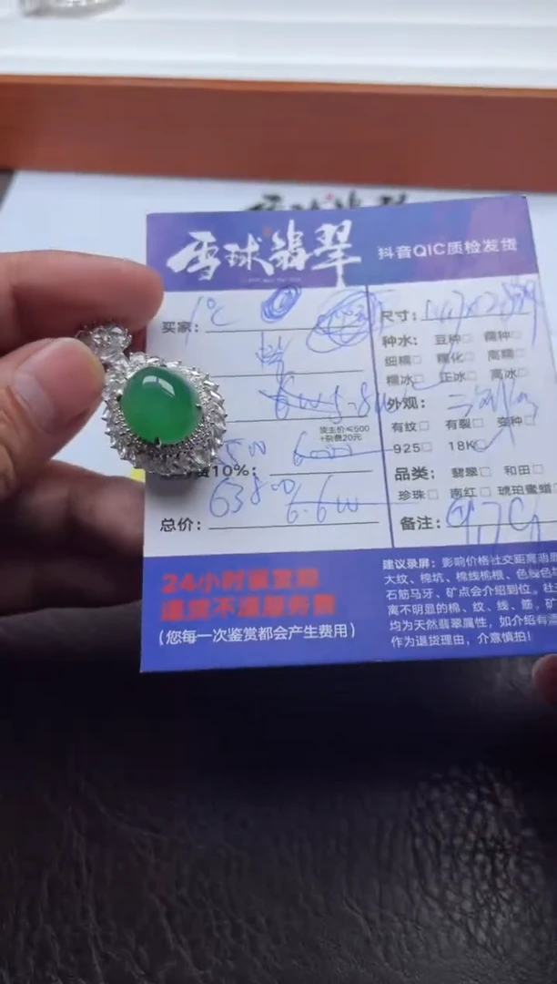 颈饰18K金镶嵌翡翠1*19091020013