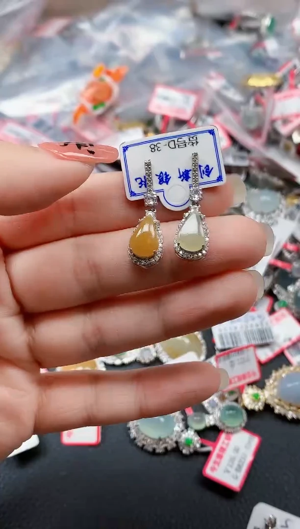 银S925镶嵌戒指翡翠天然A货缅甸翡翠