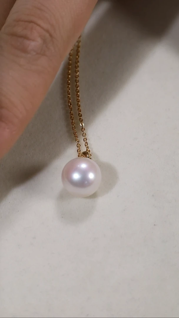 吊坠(赠链)18K金镶嵌淡水珍珠淡水瓜子扣款式吊坠