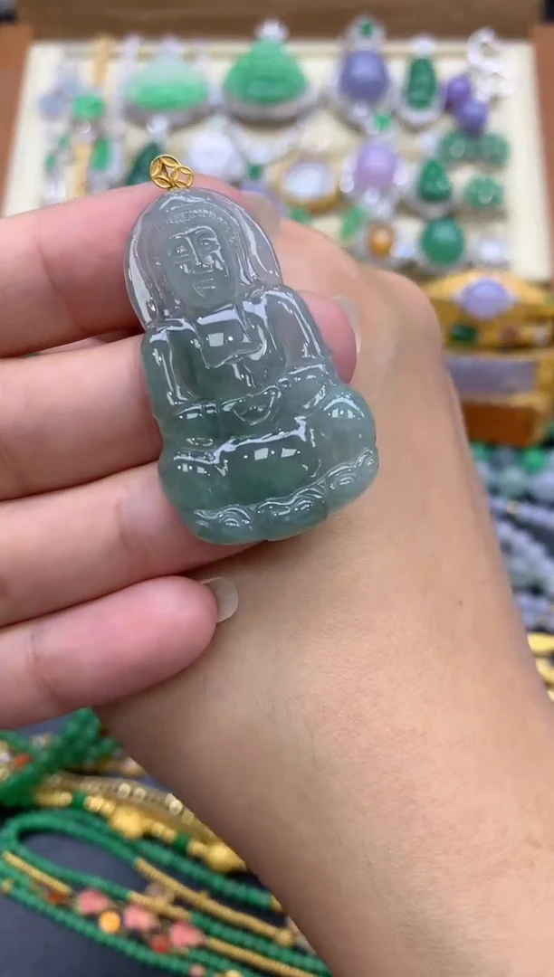 翡翠18K金镶嵌颈饰191-中国好珍宝