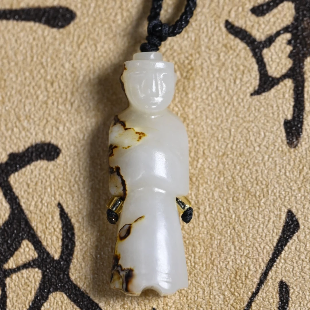 57735 和田玉 白玉翁仲