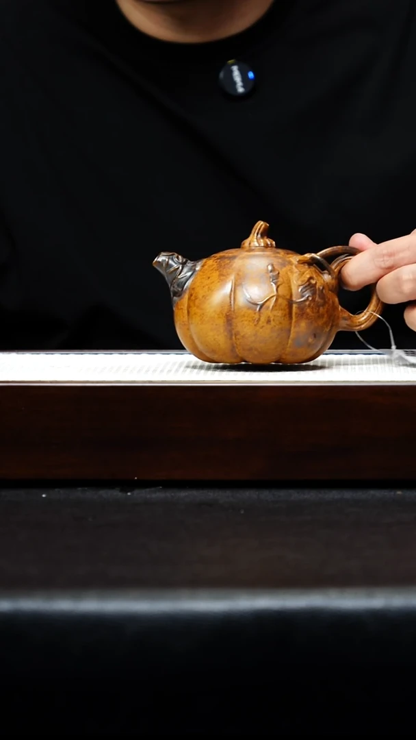 茶壶紫砂宜兴紫砂 南瓜壶 龙骨金砂 蒋小东 h177