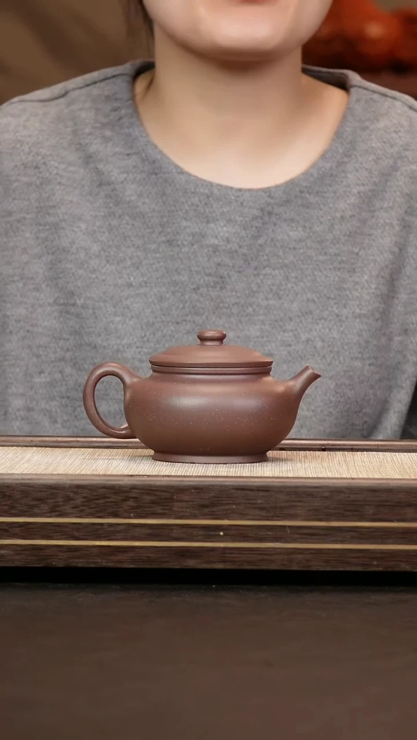 茶壶紫砂原矿天青泥暗肝色 大彬宫灯260cc