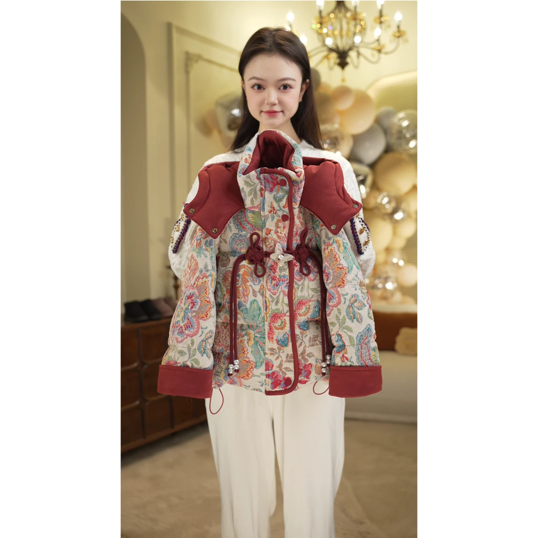 【ML】2024新款女童冬装女宝宝加厚年服新中式棉服外套