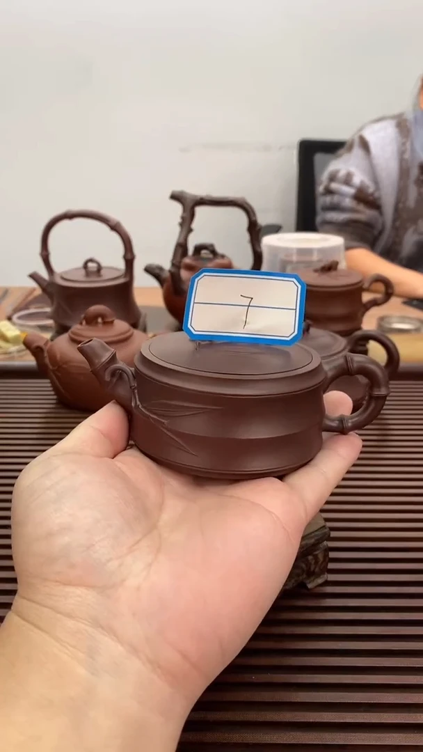 茶壶紫砂微瑕不退换120毫升宽口竹段紫泥7号