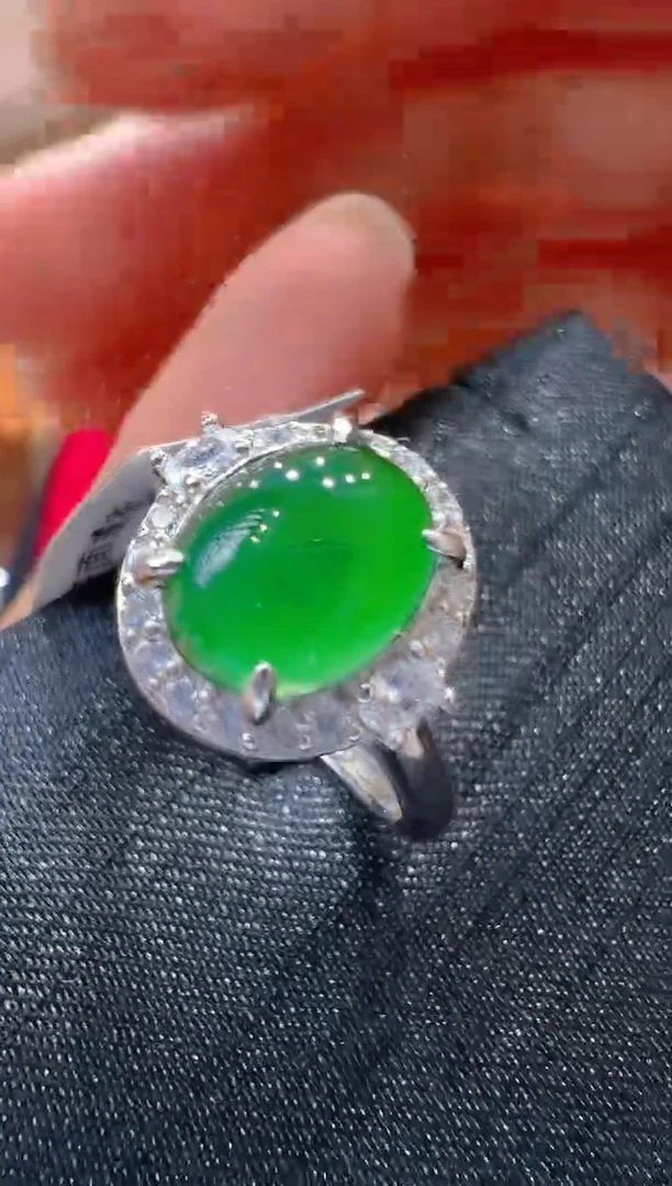 【闪购商品】翡翠戒指银S925镶嵌