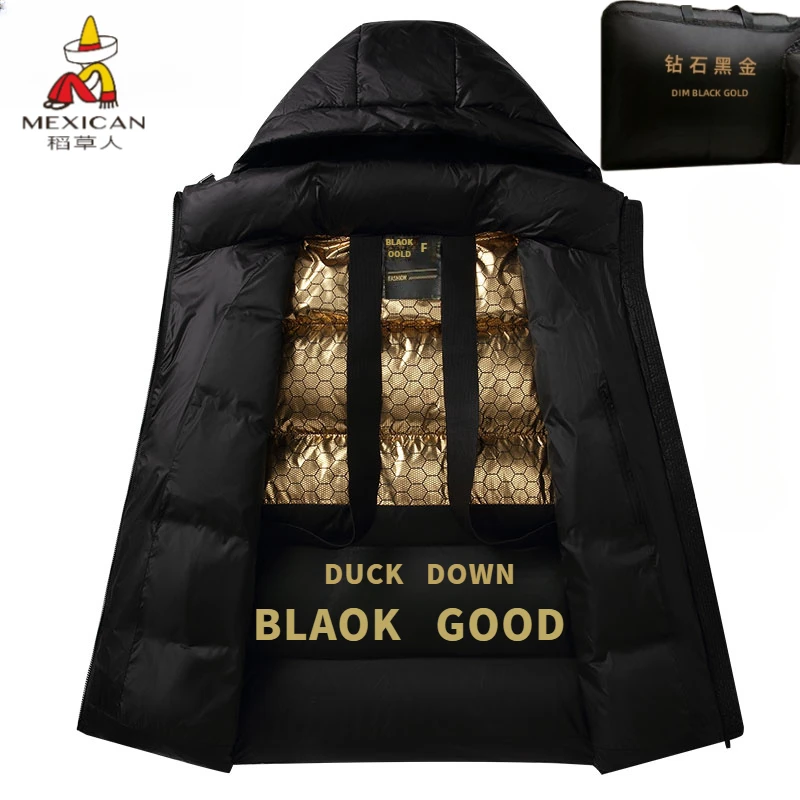 稻草人大码黑金防寒服秋冬季新款防风保暖加厚短款男女情侣外套男