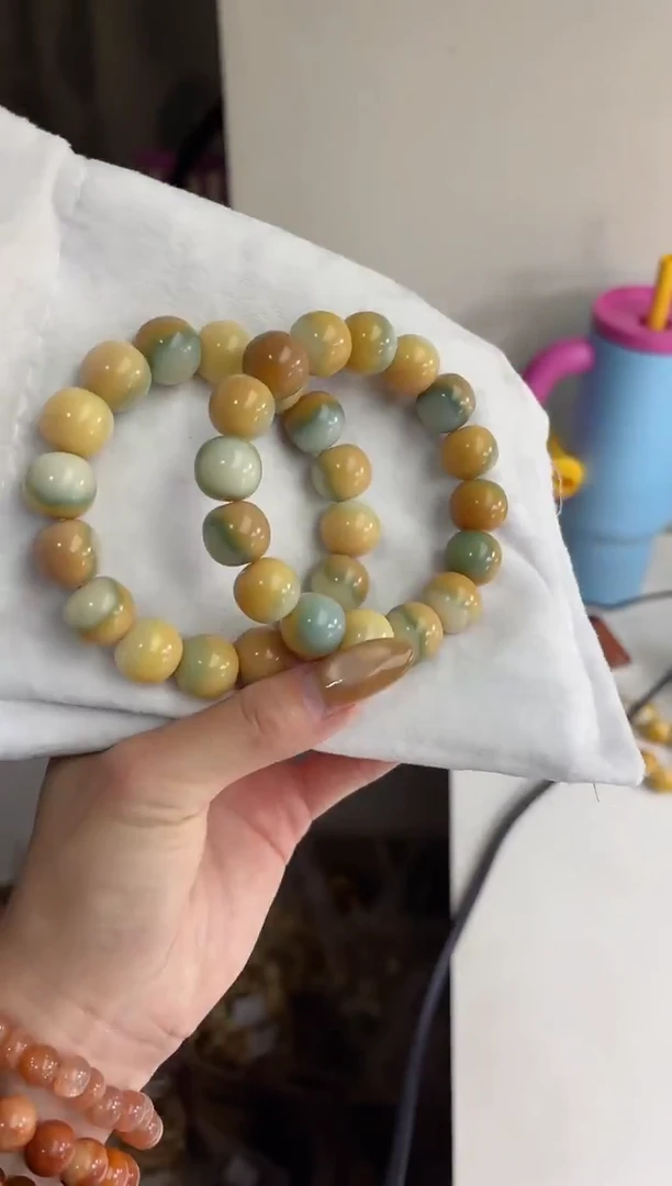 手串菩提根/象牙果s60芝士奶盖玉化桶珠12*14mm手串