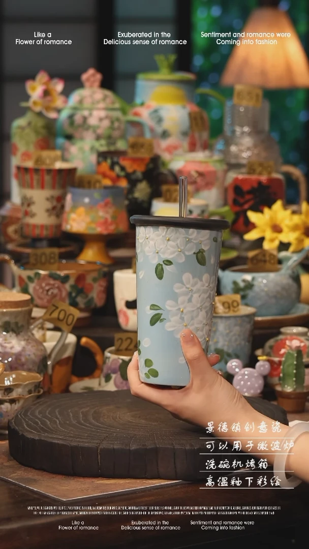 陶瓷景德镇高温釉下彩手工手绘款式