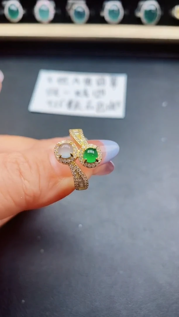 翡翠戒指银S925镶嵌1