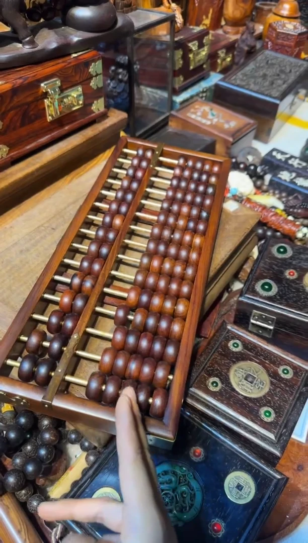 木黄花梨高记老算盘带把手