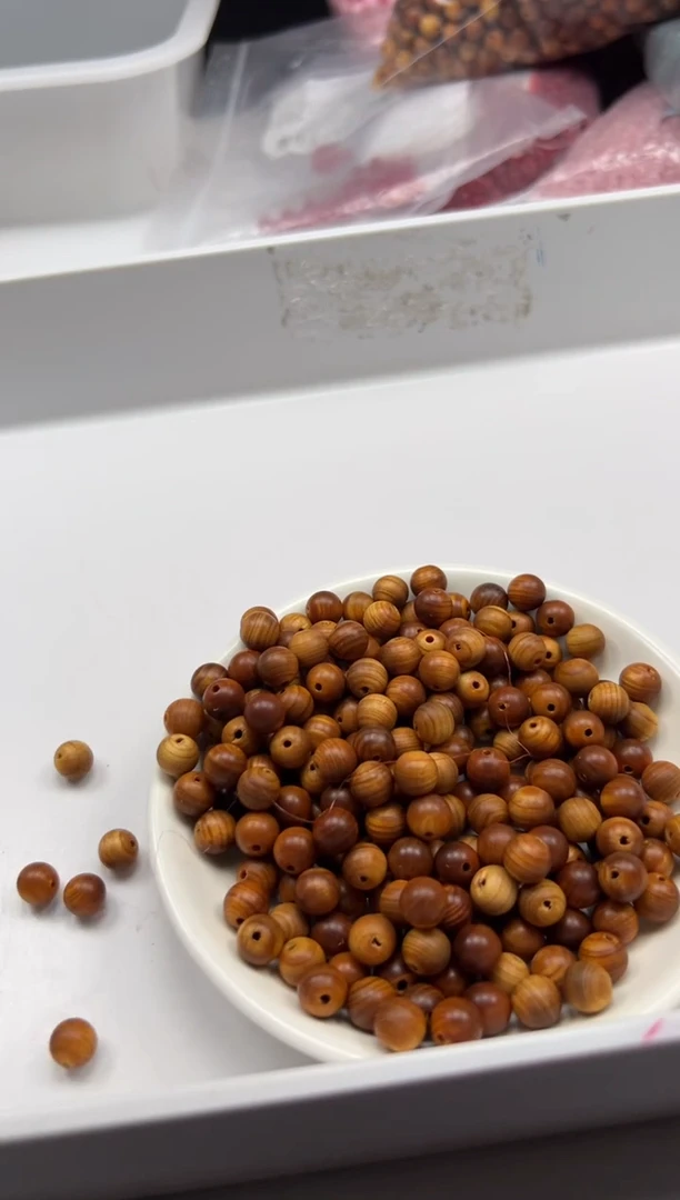 檀香木散珠w713崖*柏8mm*30颗三单随三通
