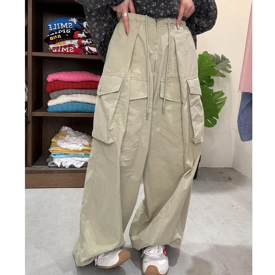 韩版设计感宽松工装裤松紧腰显瘦休闲裤洋气时尚