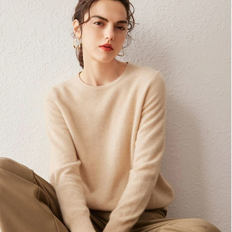 【25春款上新】 圆领100%纯山羊绒衫简约轻~奢