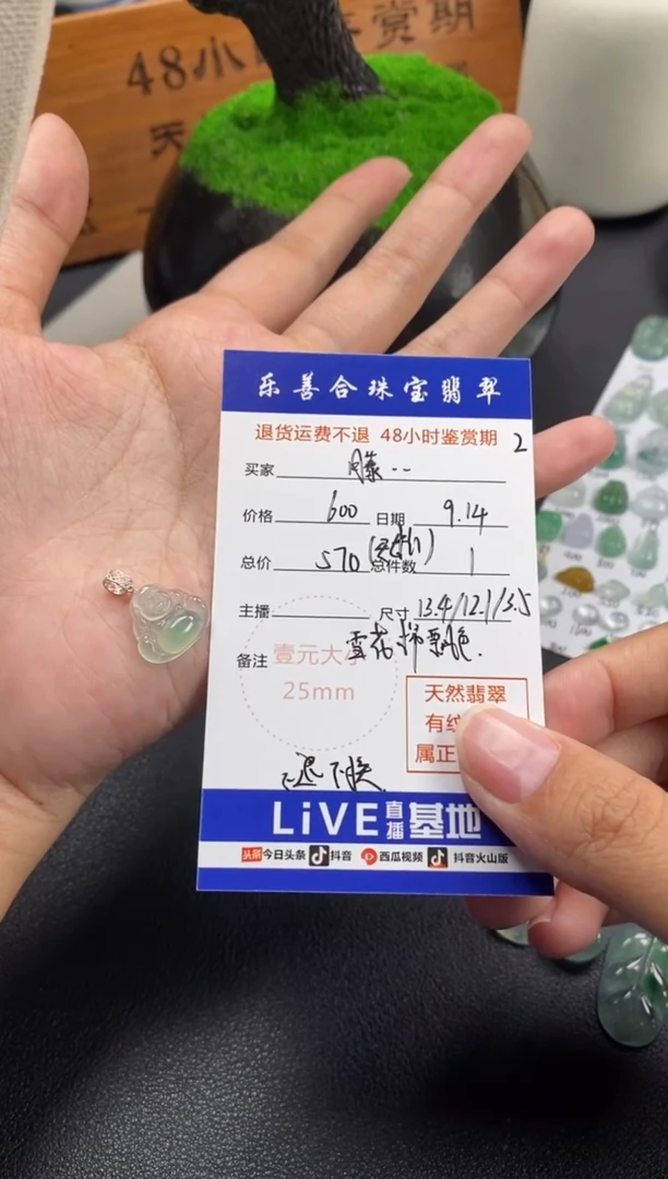 颈饰18K金镶嵌翡翠藤翡翠冰种佛公