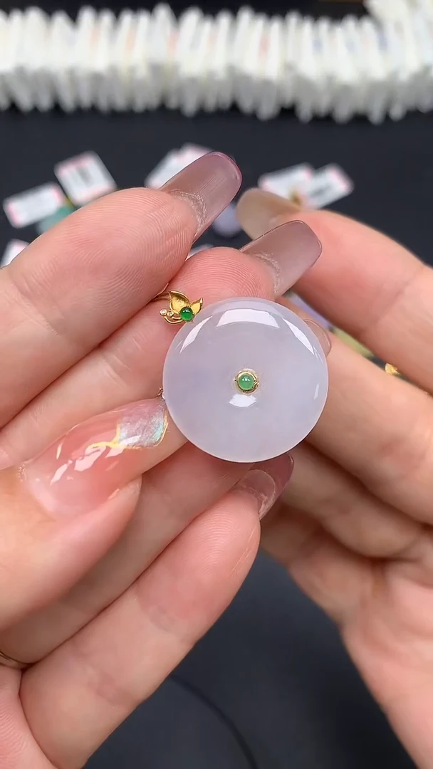 翡翠18K金镶嵌吊坠(不含链)MS188850