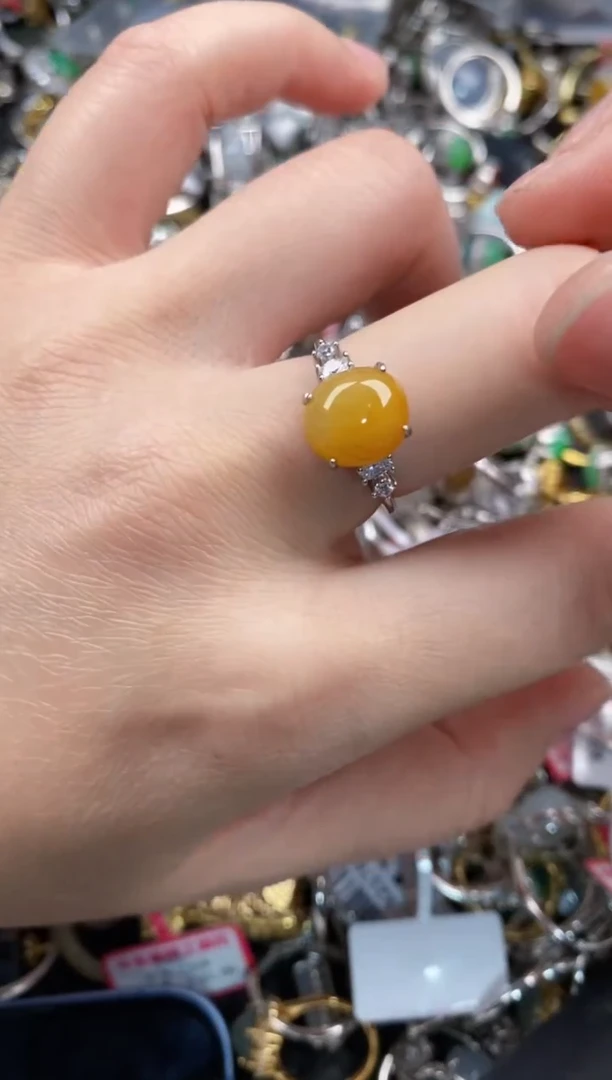 银S925镶嵌戒指翡翠999   4