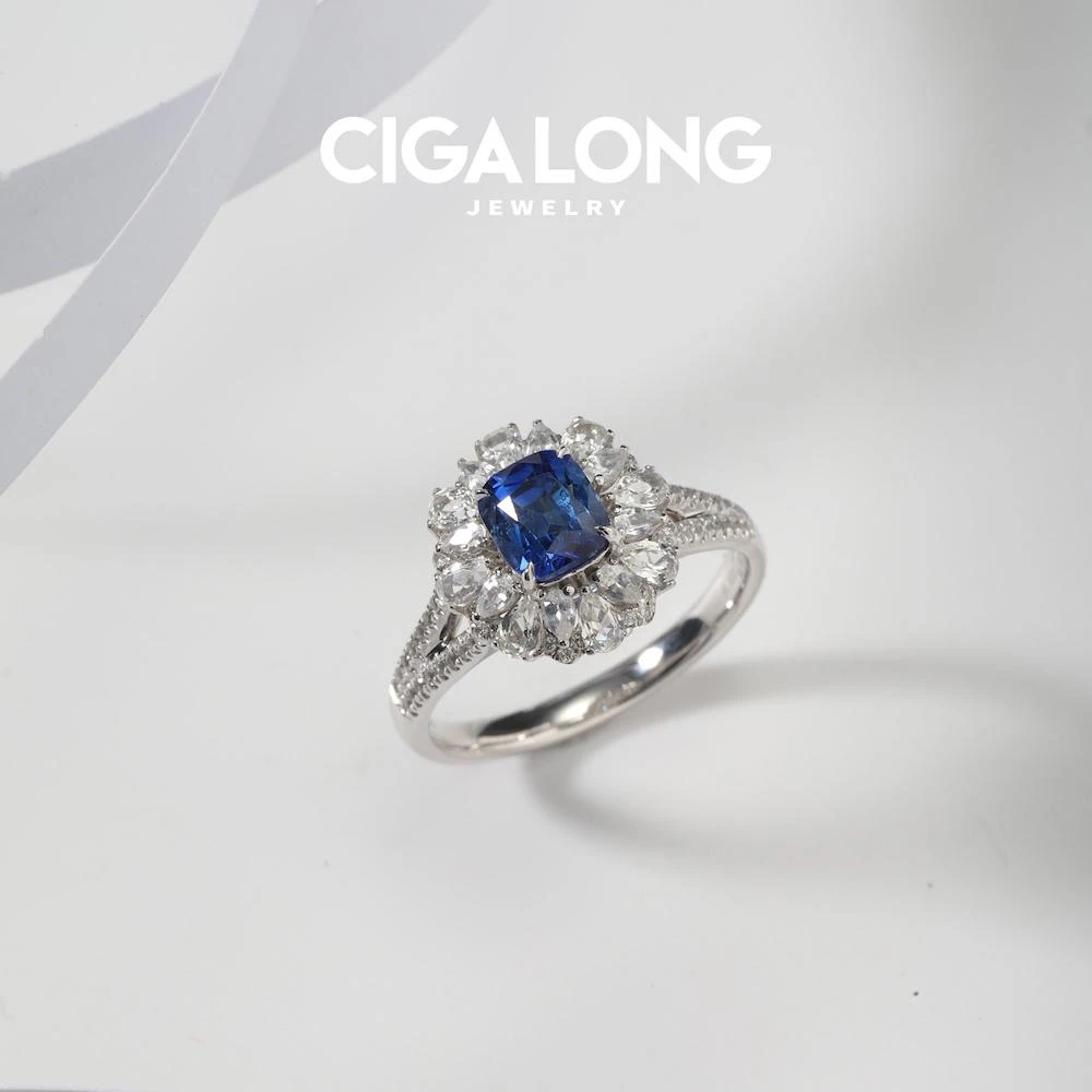 CIGALONGCIGALONG PT950蓝宝戒指3127