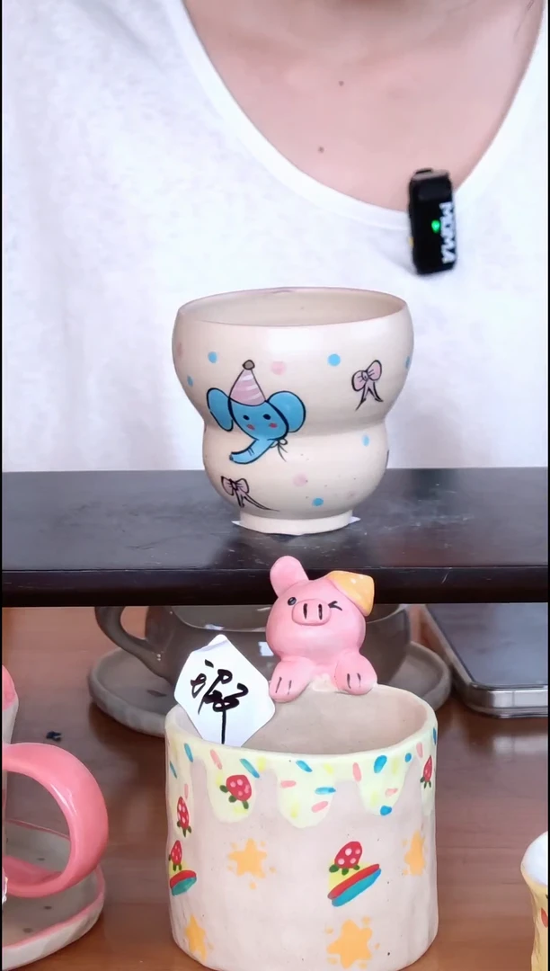 摆件手作陶瓷手捏杯
