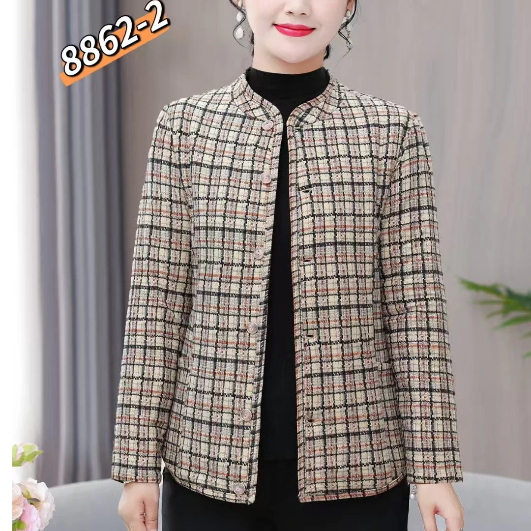 新款女士羊毛花棉袄8862