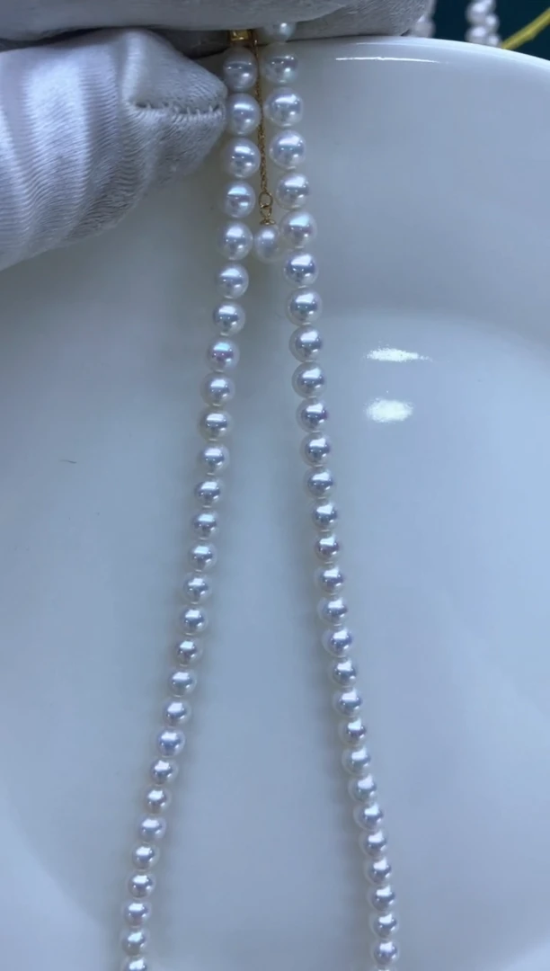 【闪购商品】淡水珍珠项链18K金镶嵌5-6