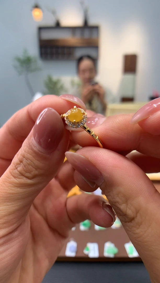 颈饰银S925镶嵌翡翠戒指