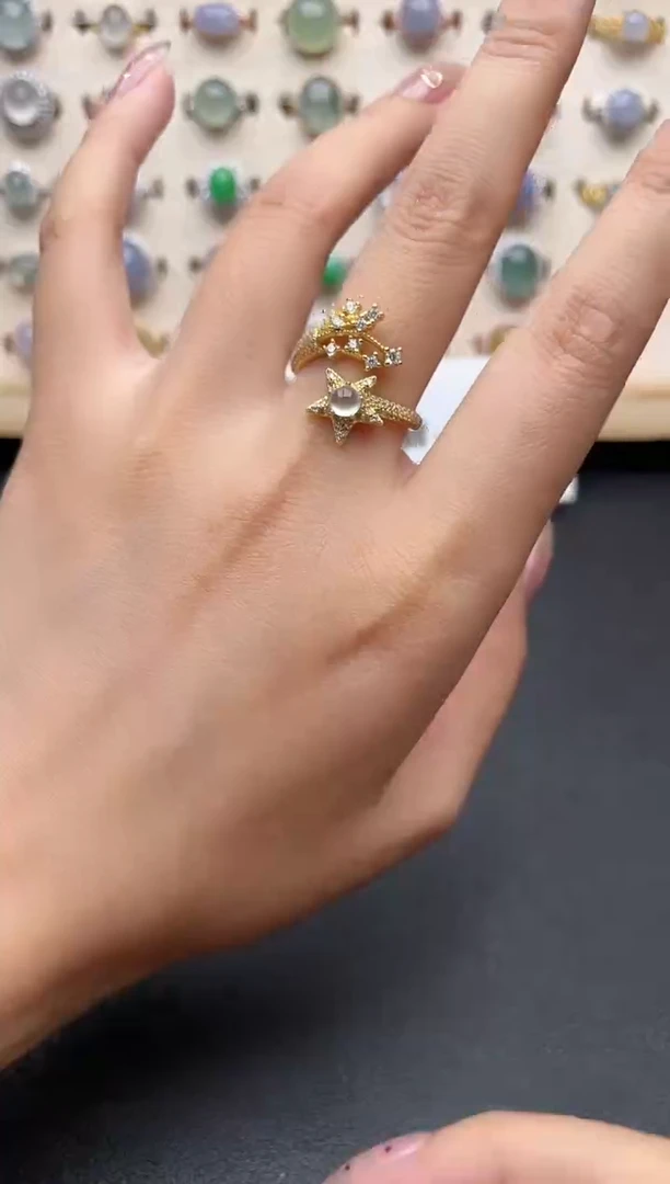 【闪购商品】翡翠戒指银S925镶嵌一物一证一礼盒