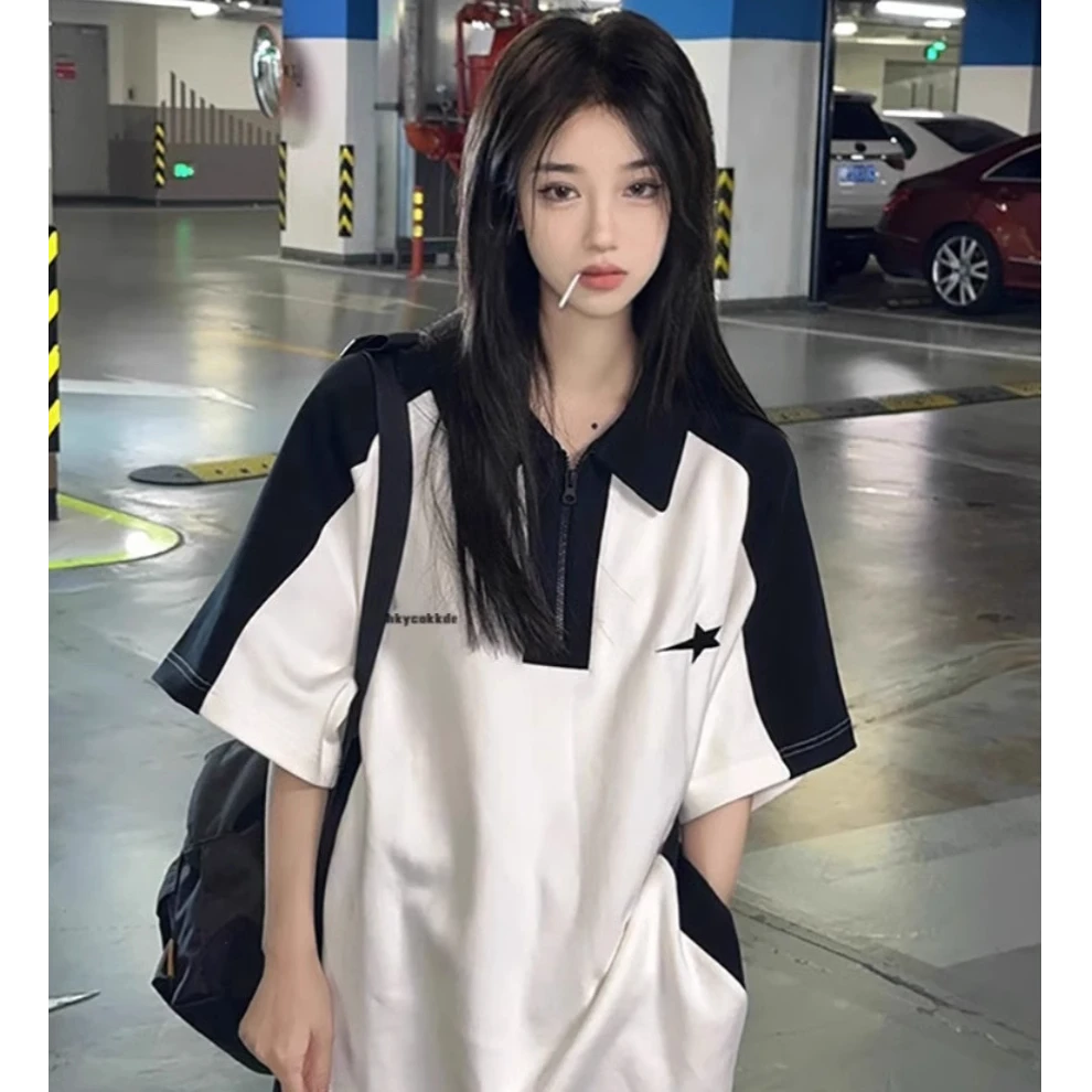 凯颂300斤加大码美式高街潮流撞色纯棉短袖夏季宽松显瘦重磅T恤