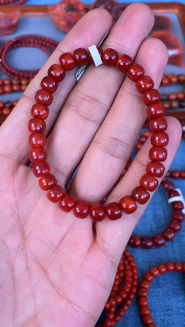 未镶嵌手串南红玛瑙N31凉山瓦西料原矿牛血红单圈