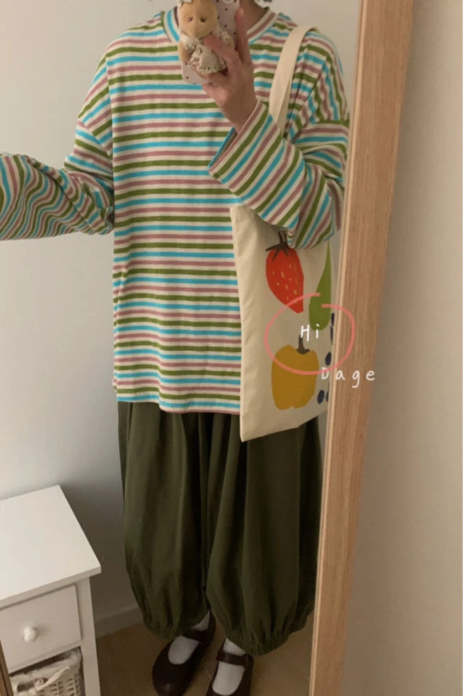 米多多 DAGE#50029#时尚休闲条纹长袖