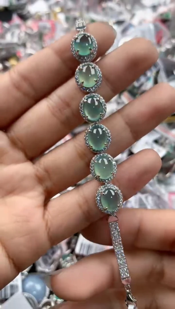 银S925镶嵌戒指翡翠444                4