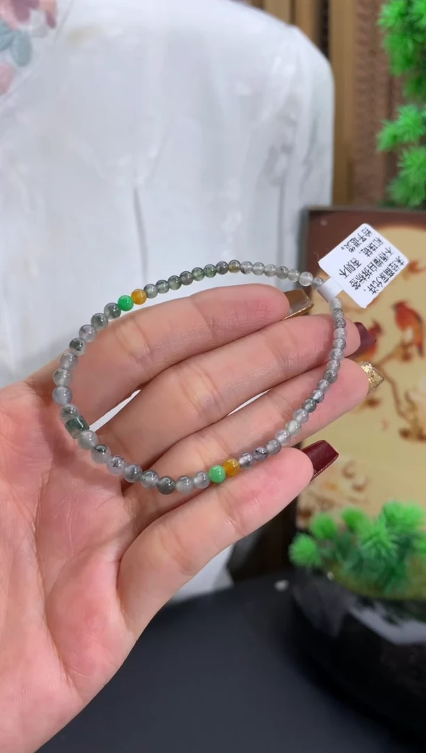 未镶嵌手串翡翠卡2.9-4.1mm