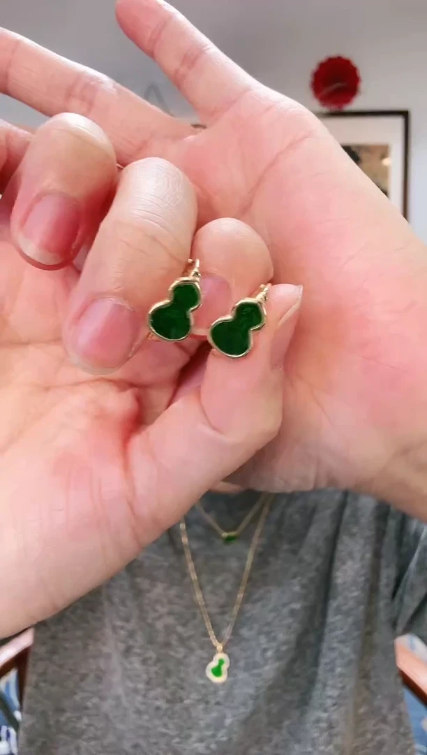 【闪购商品】翡翠耳饰银S925镶嵌耳饰