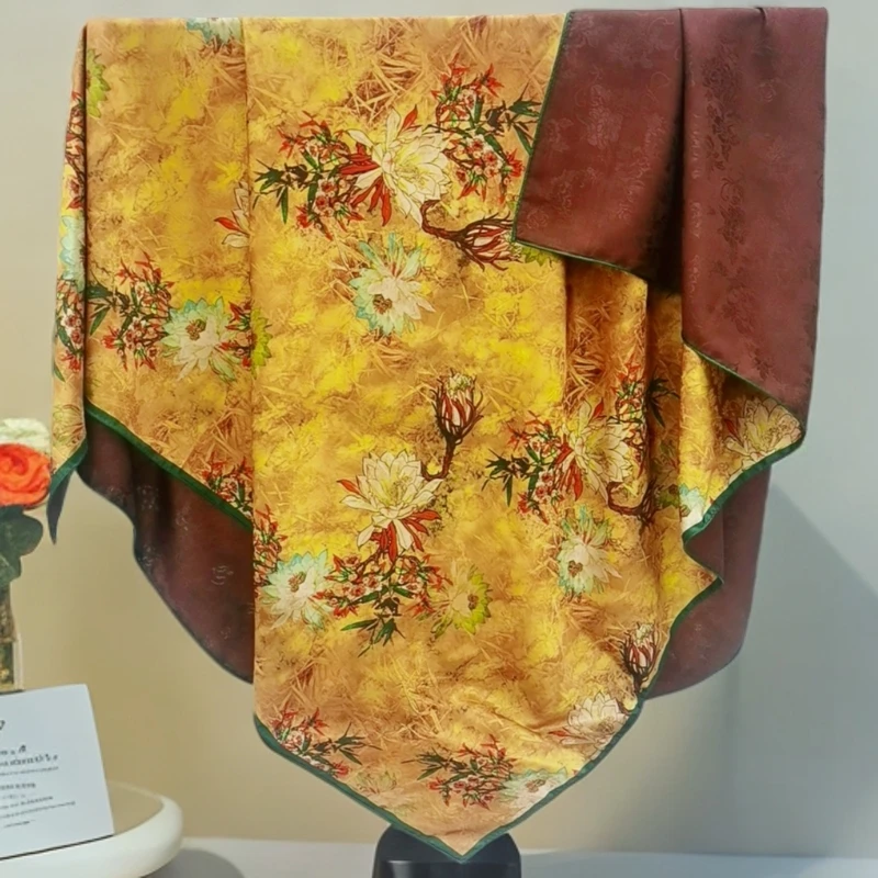 清 门店款品牌高定C09捡漏双面双色140cm幽香沁色大方巾香云老料