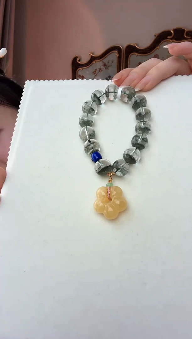 【闪购商品】水晶手链未镶嵌12.5mm绿幽灵手串