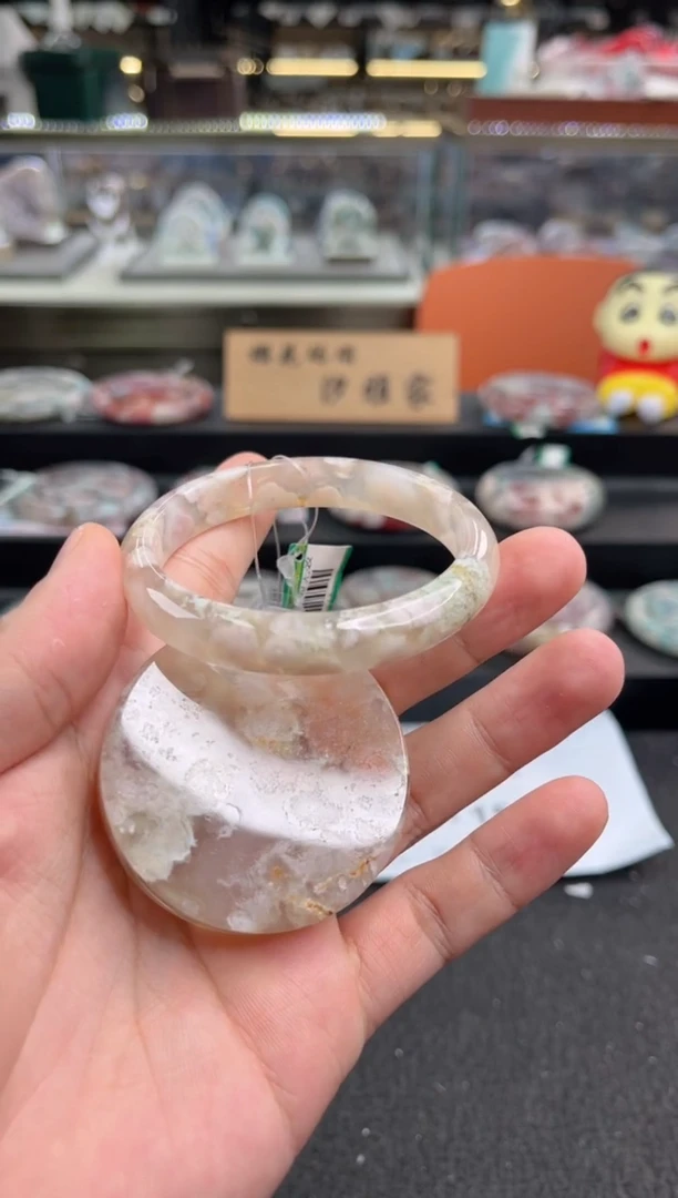 石英质玉手镯未镶嵌55圈口（赠品镯心）68865730