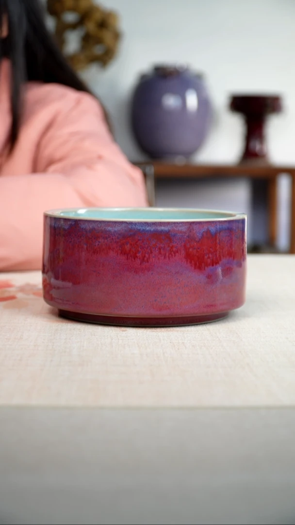 摆件瓷钧窑茶器摆件22