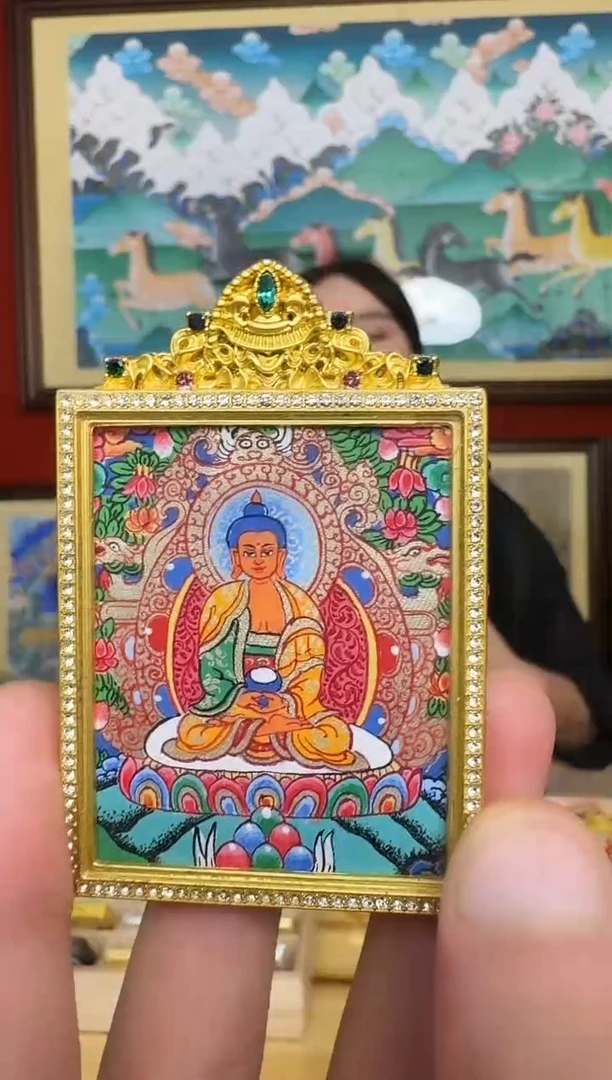 吊坠阿老师-热贡纯手绘周毛