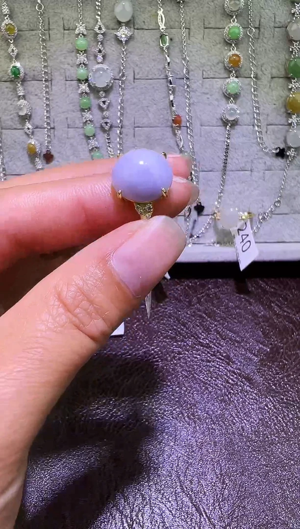 银S925镶嵌戒指翡翠戒指
