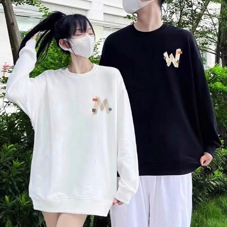 情侣装秋季圆领卫衣春秋款2025新款一男一女爆款网红外套百搭穿搭